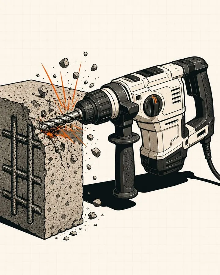 Ilustración de rotomartillos sds plus