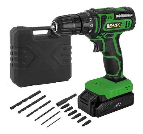 Taladro Atornillador Inalámbrico Branx Bateria 18v Litio Color