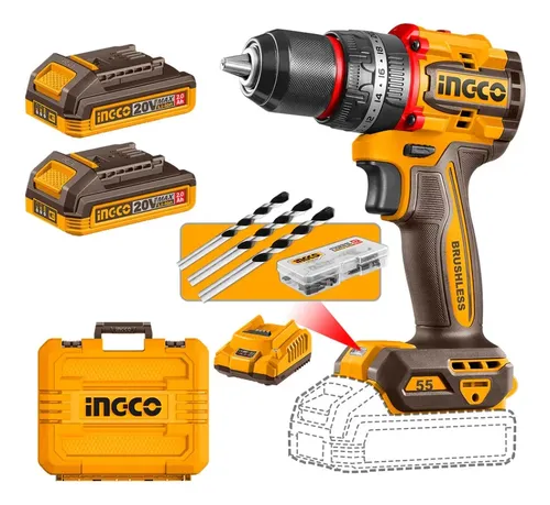 Ingco Taladro Atornillador Percutor Ingco Brushless 55nm Compa Color Naranja Frecuencia 50