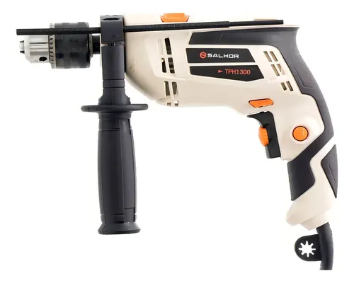 Salkor Taladro Atornillador Percutor 600 Watts 13mm Tph1300 Salkor Color Blanco Frecuencia 50 Hz