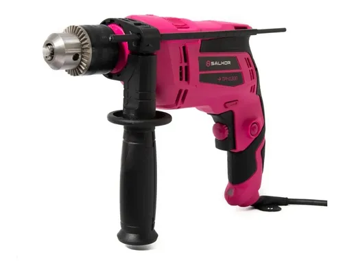 Salkor Taladro Atornillador Percutor 600 Watts 13mm Tphr1300 Salkor Color Rosa chicle Frecuencia 50