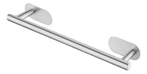 Toallero Barral Adhesivo Para Baño 40cm Acero Inoxidable Cromado Con Cinta 3m, Anticorrosivo Y Sin Taladro