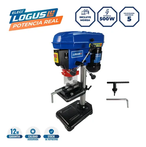 Taladro De Banco Eléctrico Logus Tbl-5005 500w Incluye Morsa