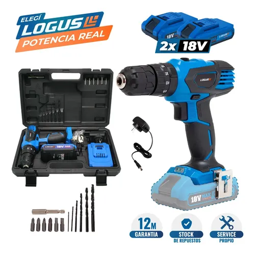 Logus Taladro Percutor Inalámbrico Logus Max con 2 Baterías + Maletín Incluido